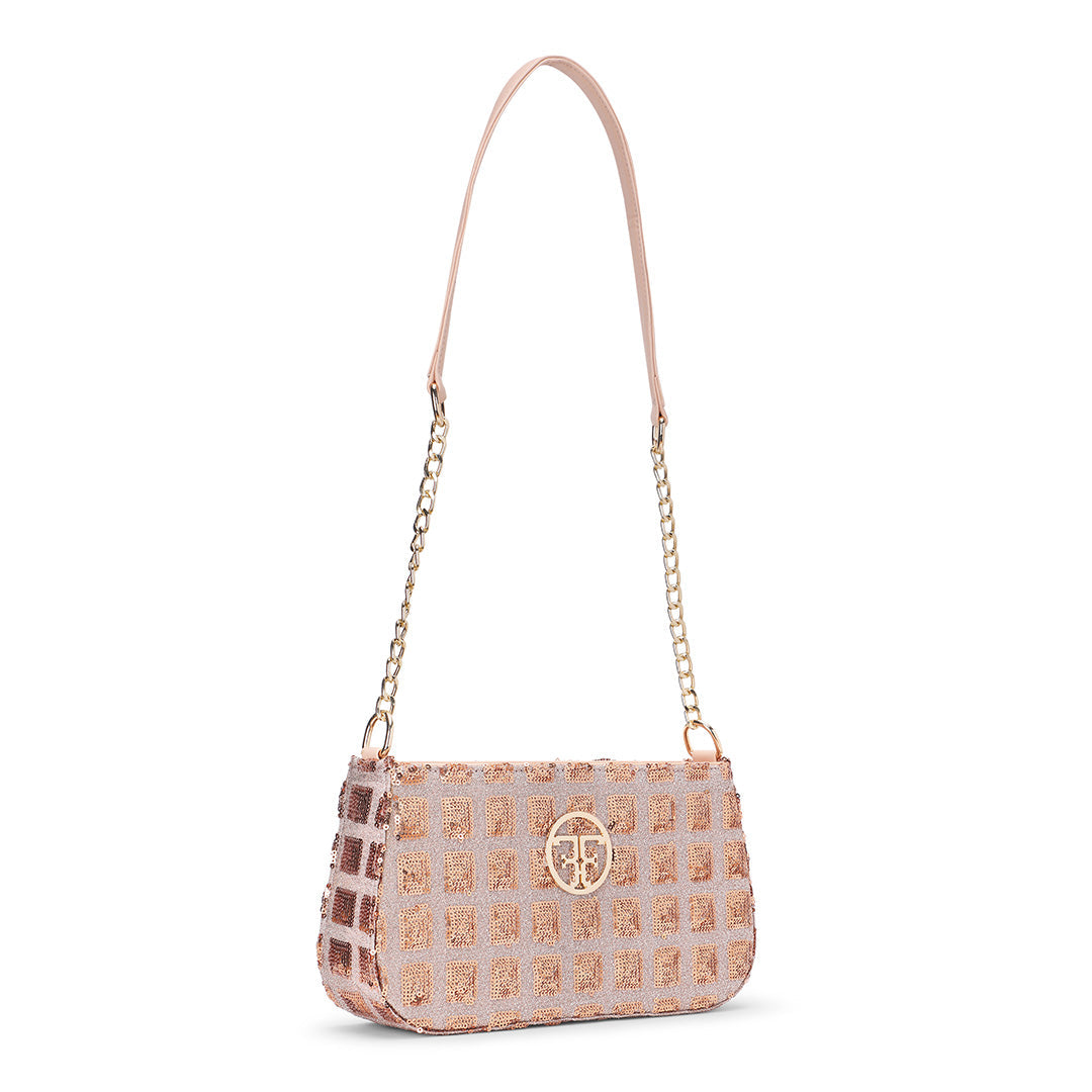 Borsa Glitterata Shoulder Strap Bag Favo Italia