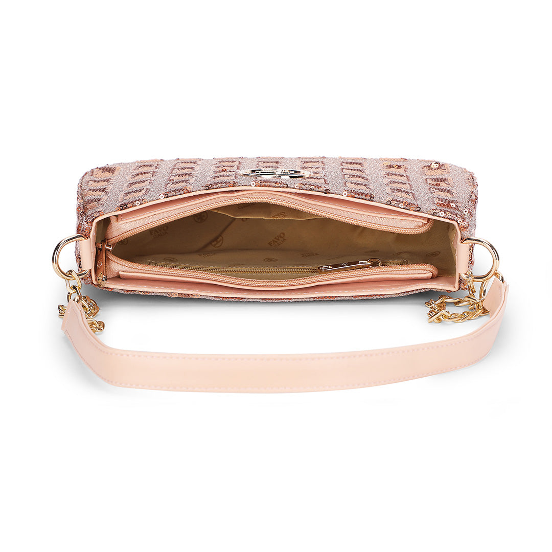 Borsa Glitterata Shoulder Strap Bag Favo Italia