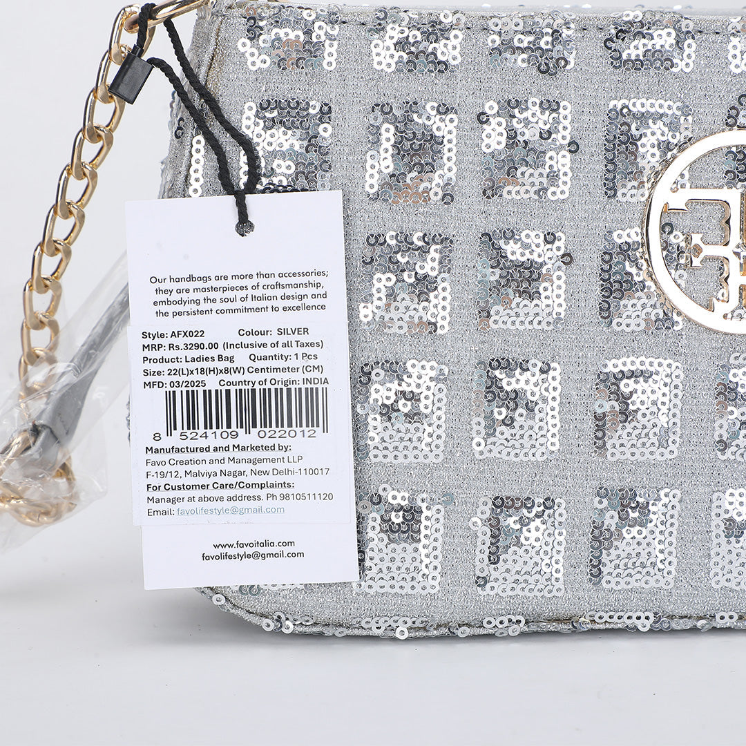 Borsa Glitterata Shoulder Strap Bag Favo Italia