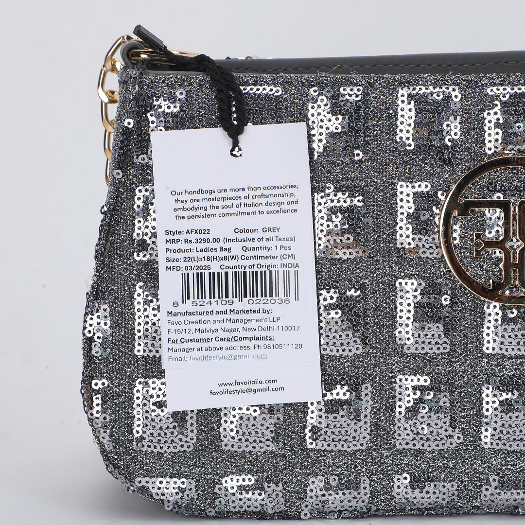 Borsa Glitterata Shoulder Strap Bag Favo Italia
