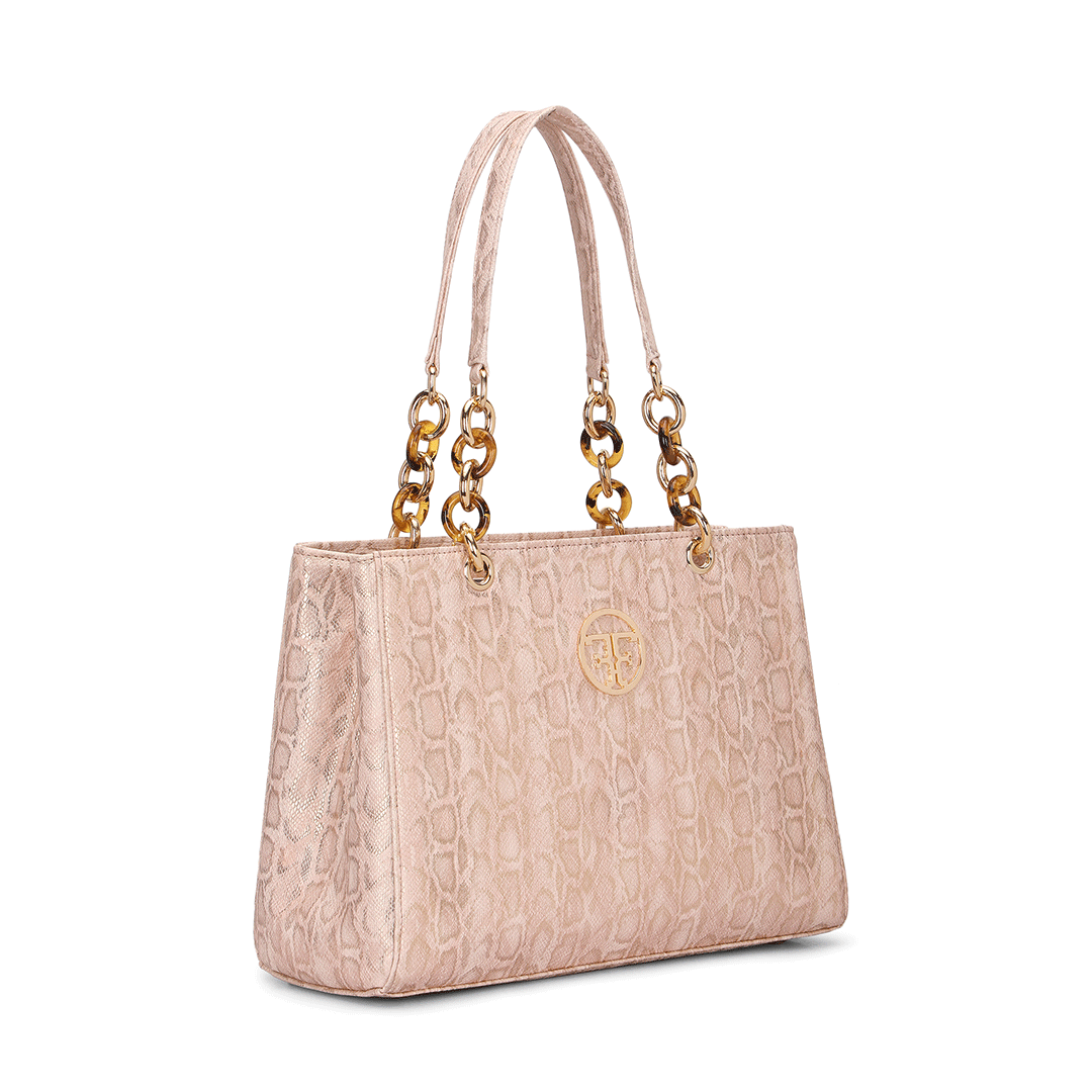 Gilded Grace Chain Tote Bag Favo Italia