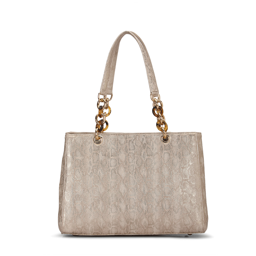 Gilded Grace Chain Tote Bag Favo Italia