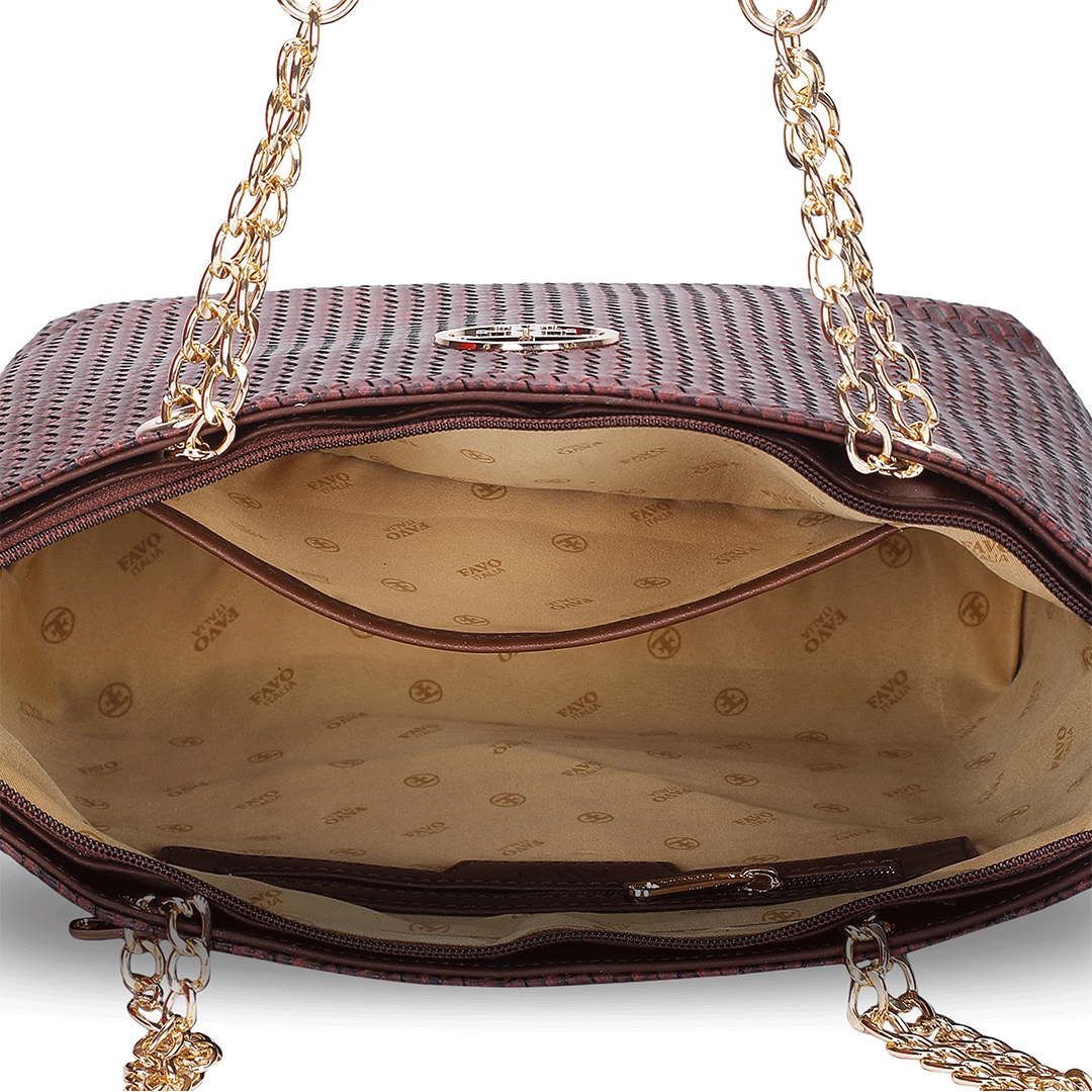 Woven Textured Shoulder Bag Favo Italia