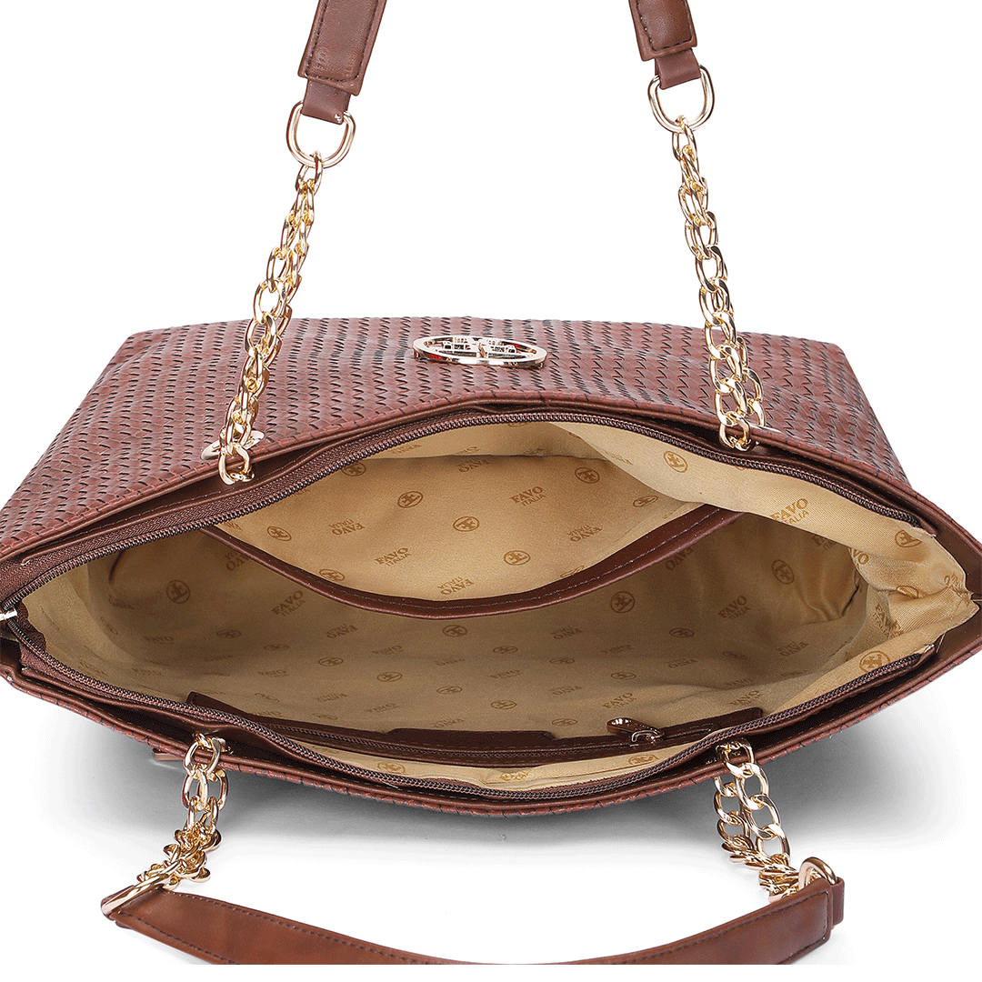 Woven Textured Shoulder Bag Favo Italia