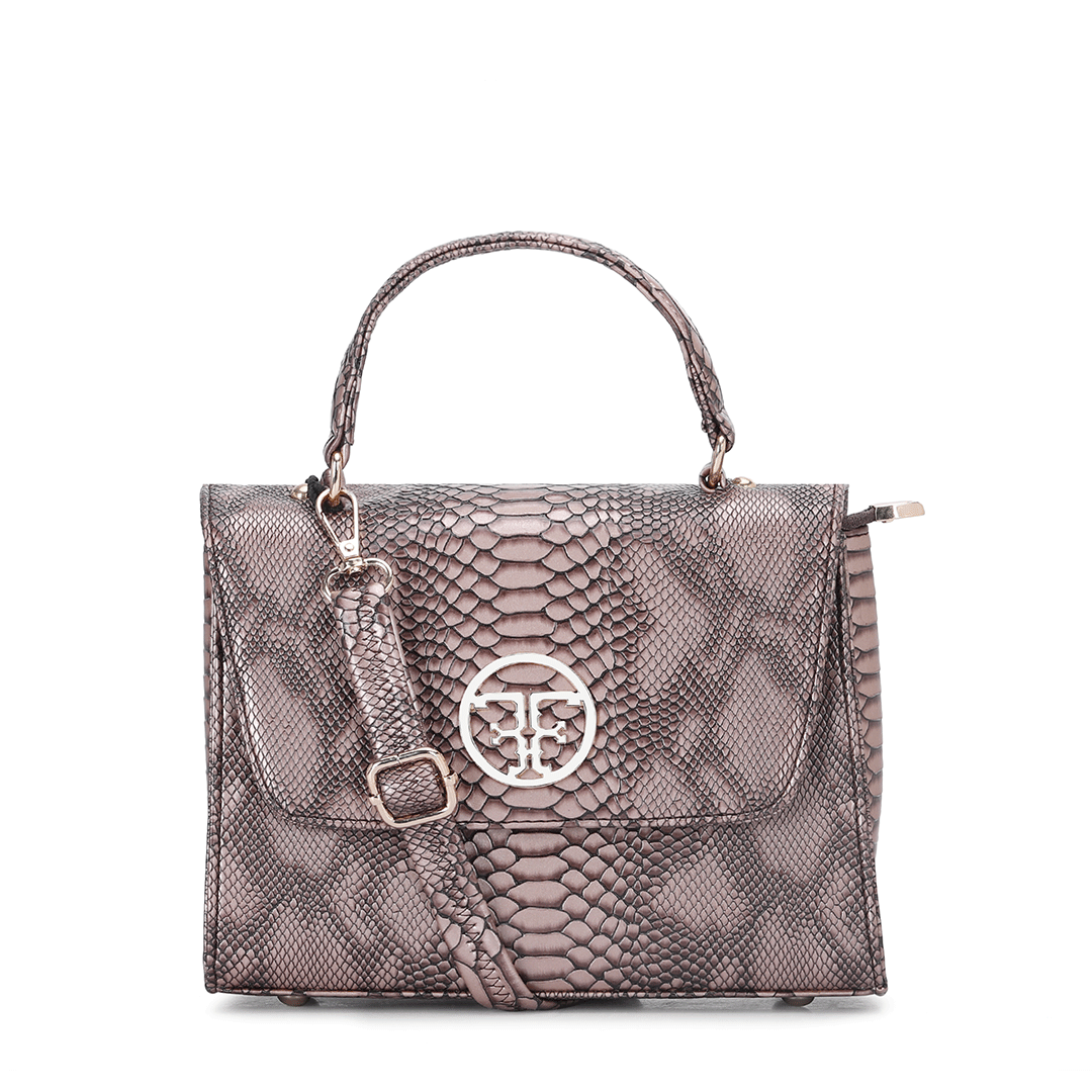 Alligator Texture Satchel Bag Favo Italia