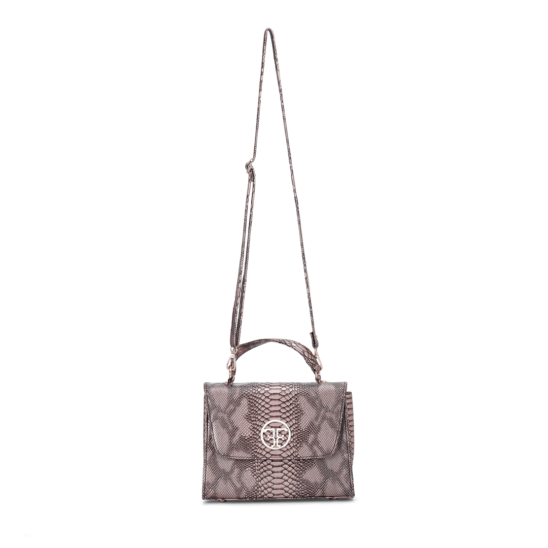 Alligator Texture Satchel Bag Favo Italia