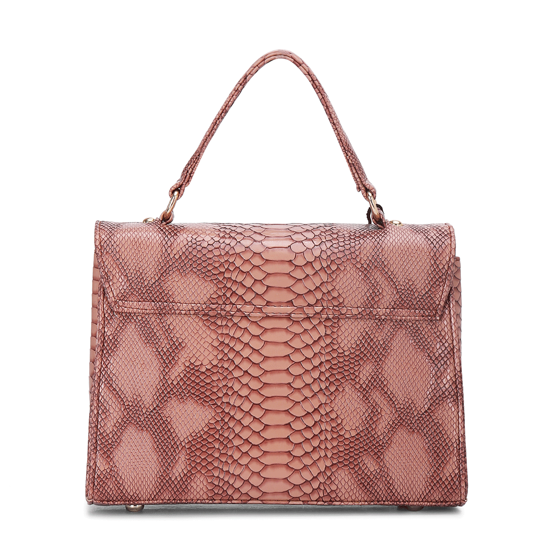 Alligator Texture Satchel Bag Favo Italia