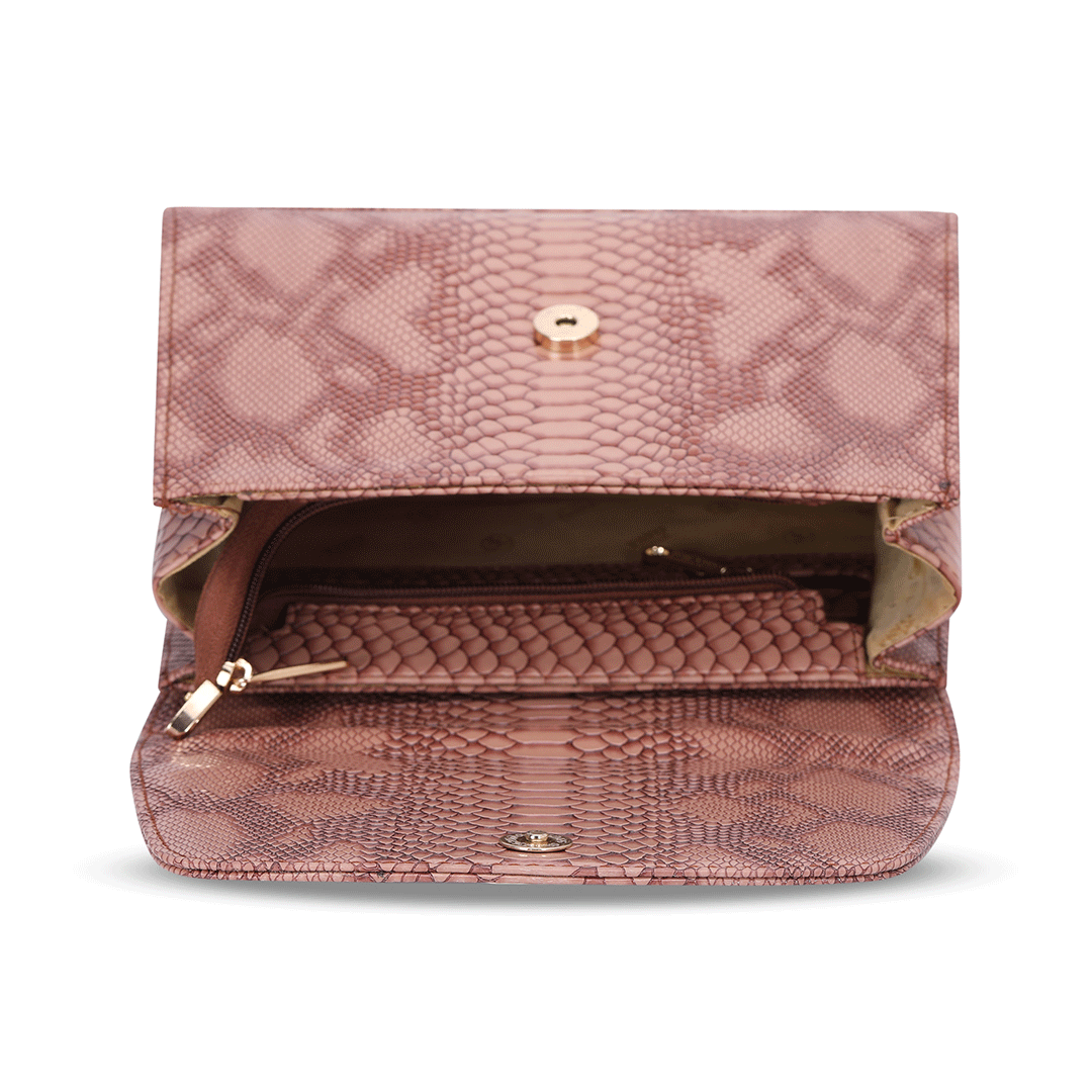 Alligator Texture Satchel Bag Favo Italia