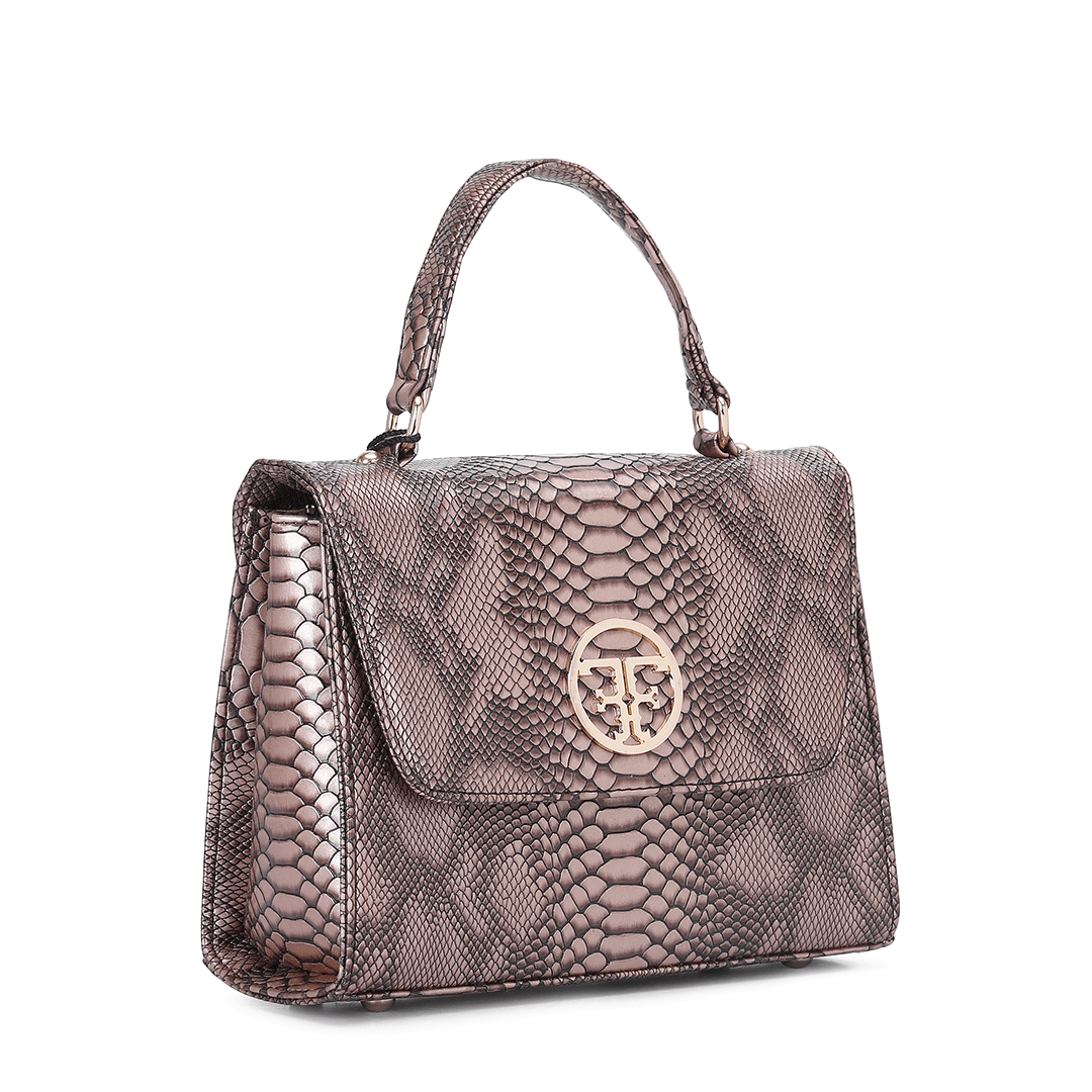 Alligator Texture Satchel Bag Favo Italia