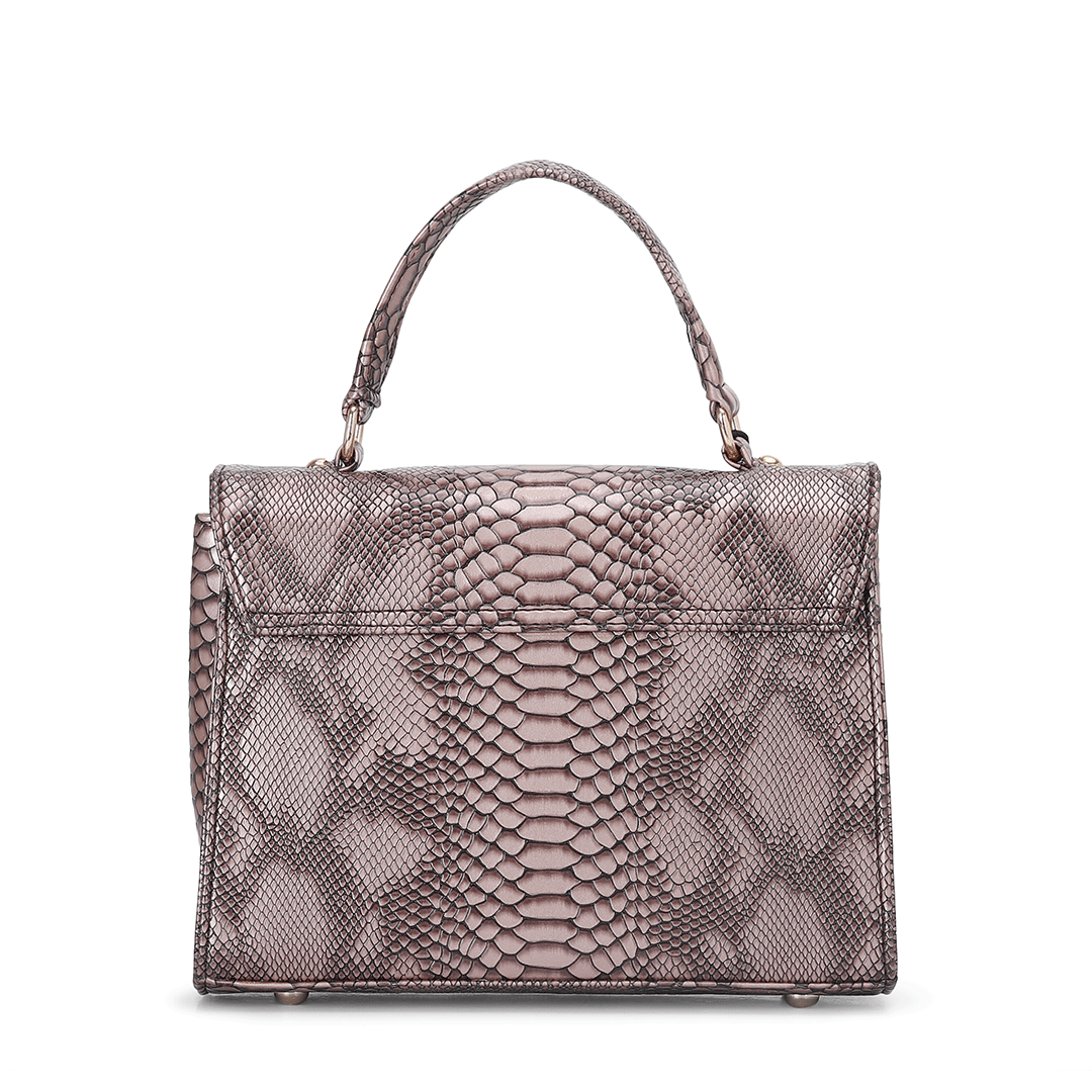 Alligator Texture Satchel Bag Favo Italia