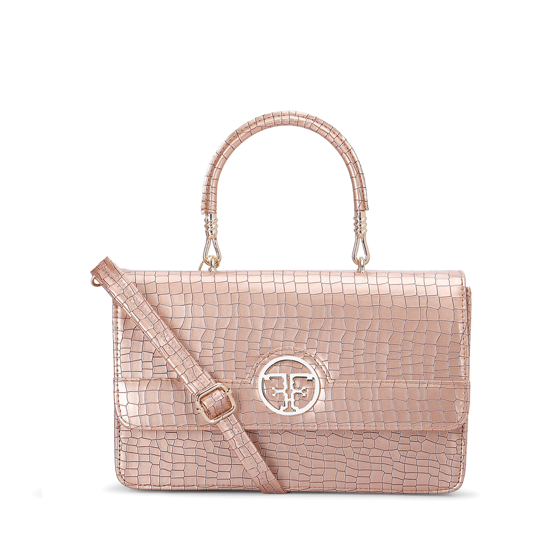 Croco Textured Handle Bag Favo Italia