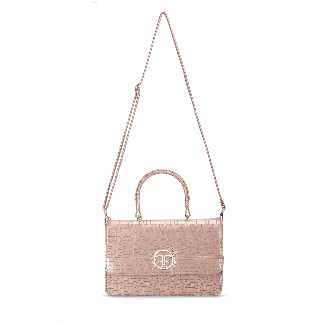Croco Textured Handle Bag Favo Italia