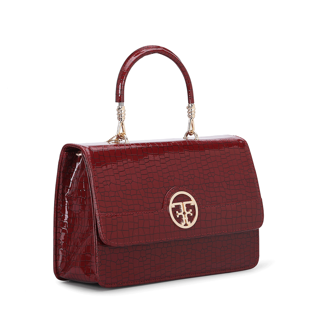 Croco Textured Handle Bag Favo Italia