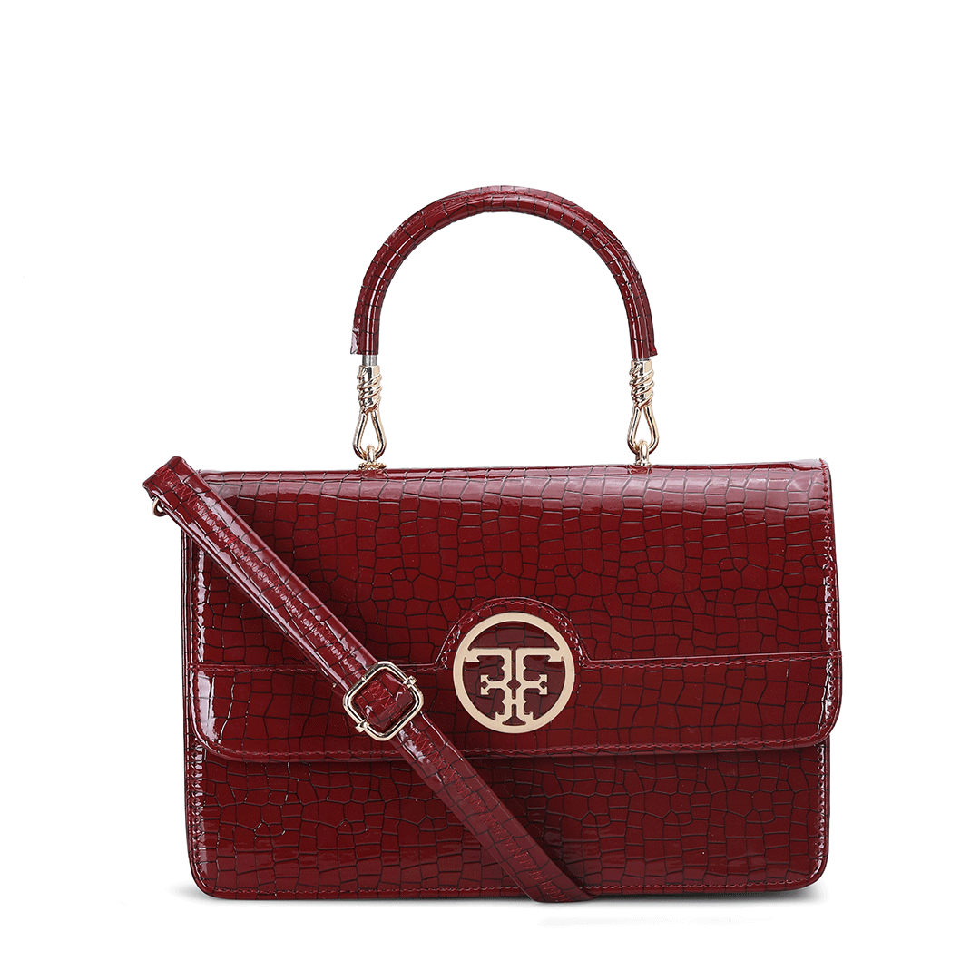 Croco Textured Handle Bag Favo Italia