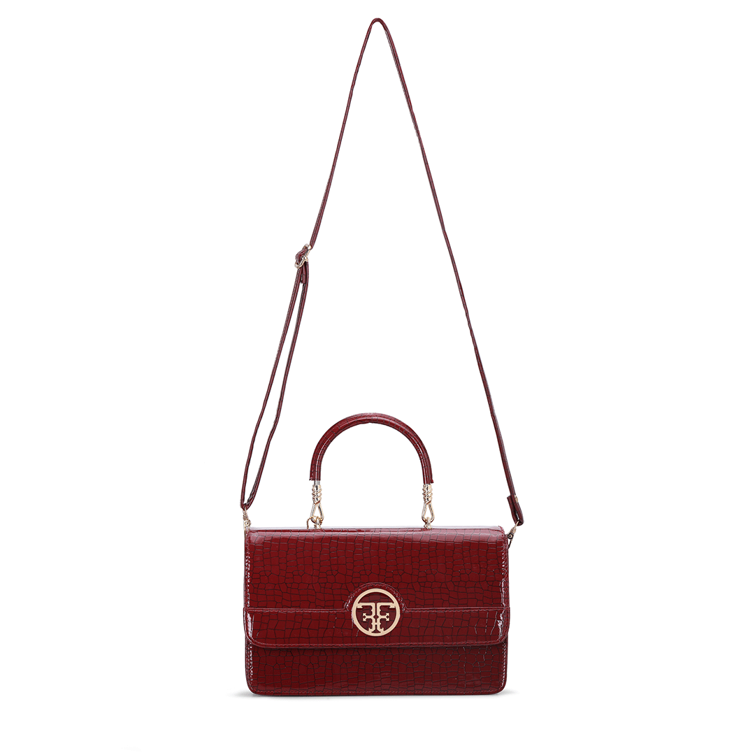 Croco Textured Handle Bag Favo Italia