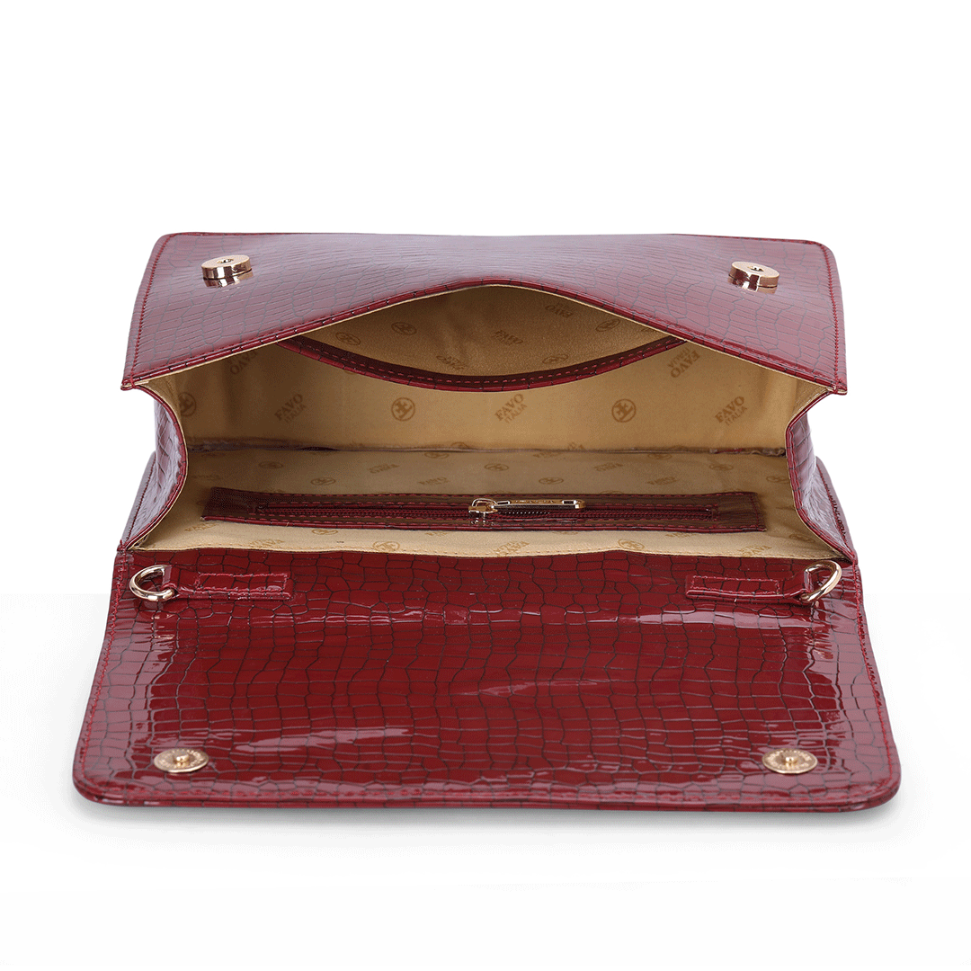 Croco Textured Handle Bag Favo Italia