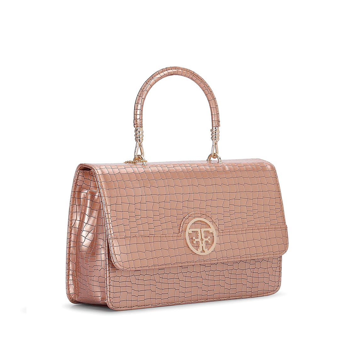 Croco Textured Handle Bag Favo Italia