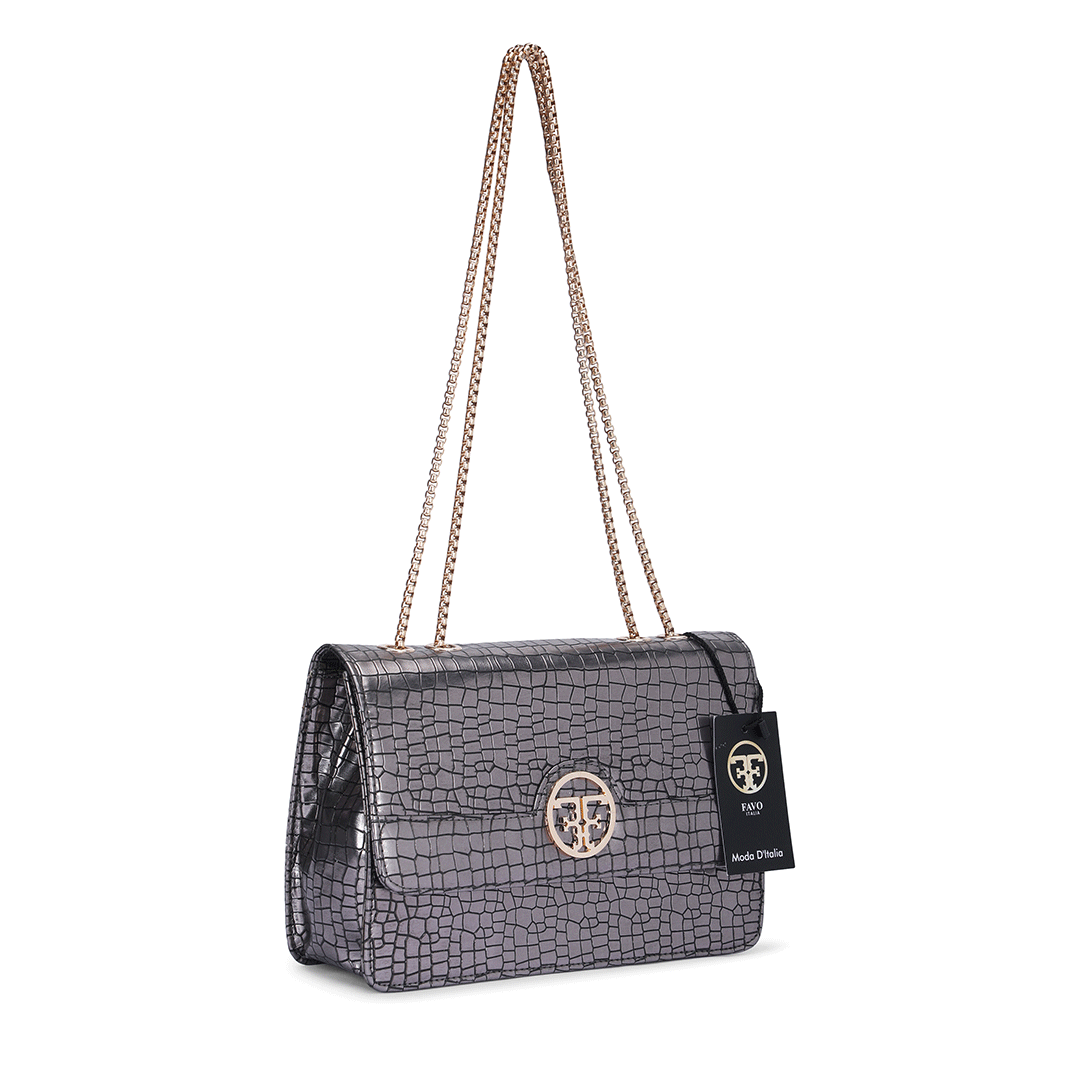 Sleek Chain Shoulder Bag Favo Italia