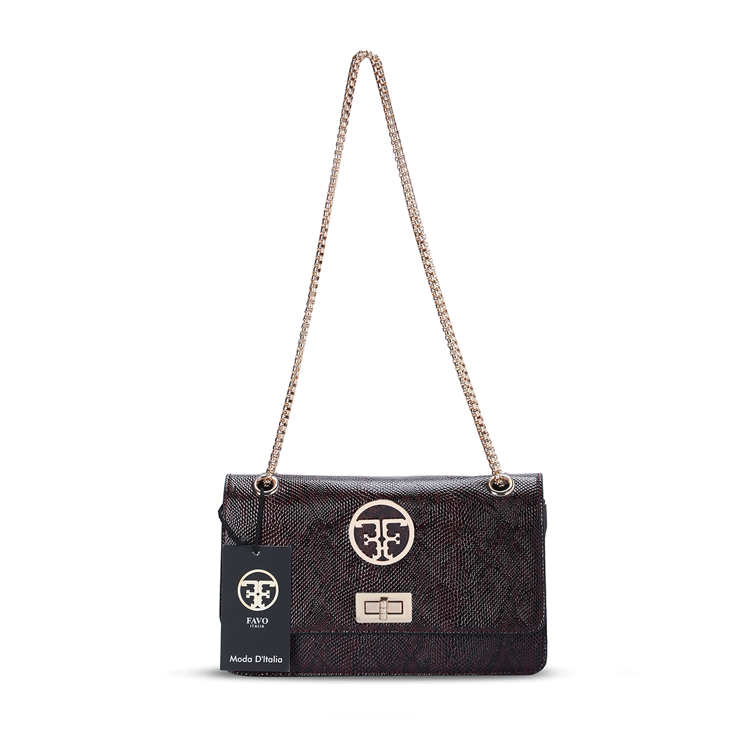 Glam Buckle Shoulder Bag Favo Italia