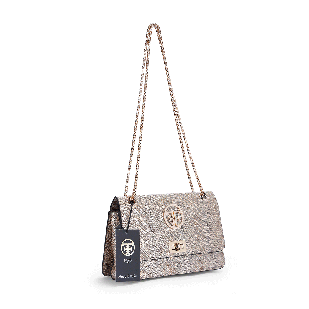 Glam Buckle Shoulder Bag Favo Italia