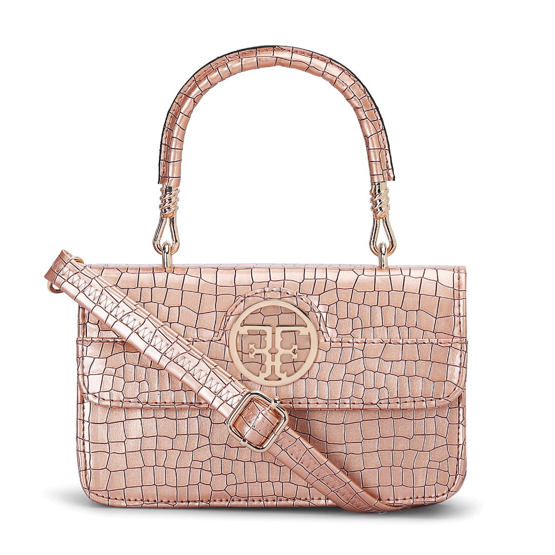 Small Croco Luxe Handle Bag