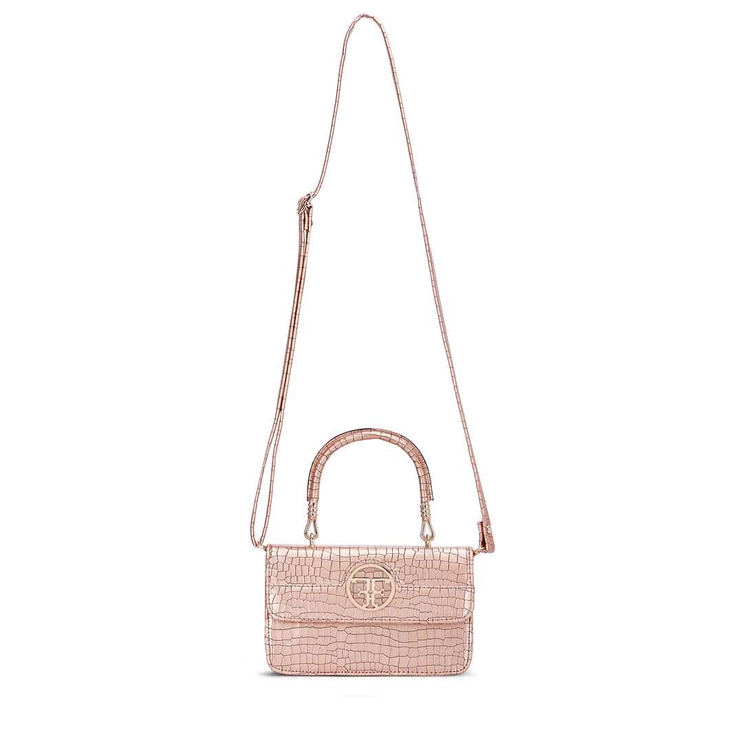 Small Croco Luxe Handle Bag Favo Italia