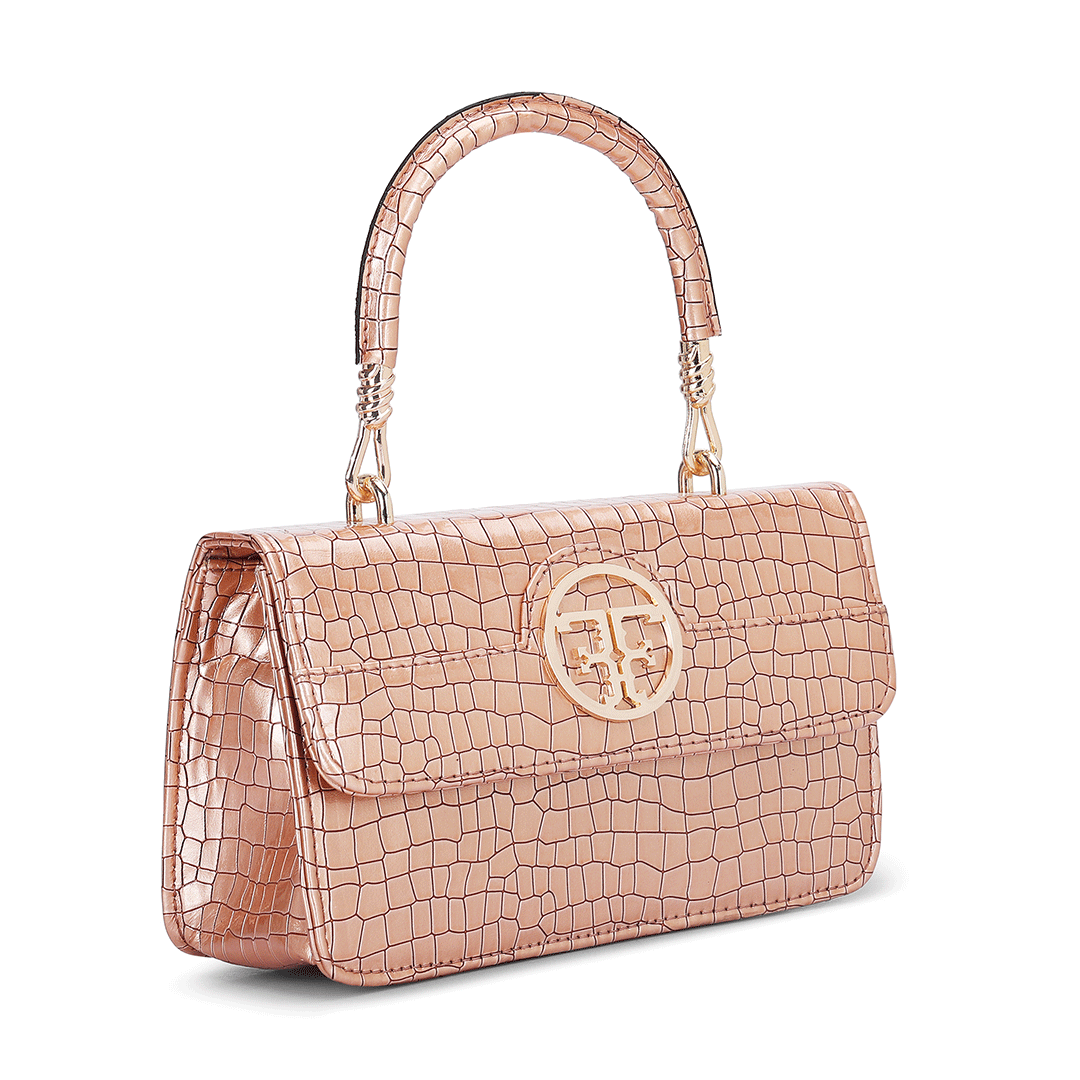 Small Croco Luxe Handle Bag