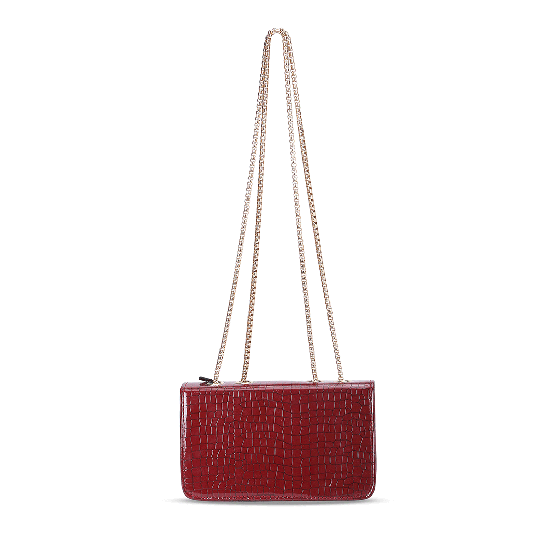Compact Croco Sling Bag Favo Italia