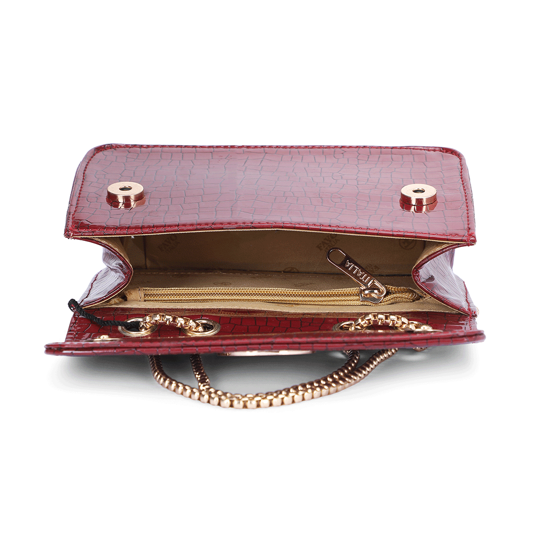 Compact Croco Sling Bag Favo Italia