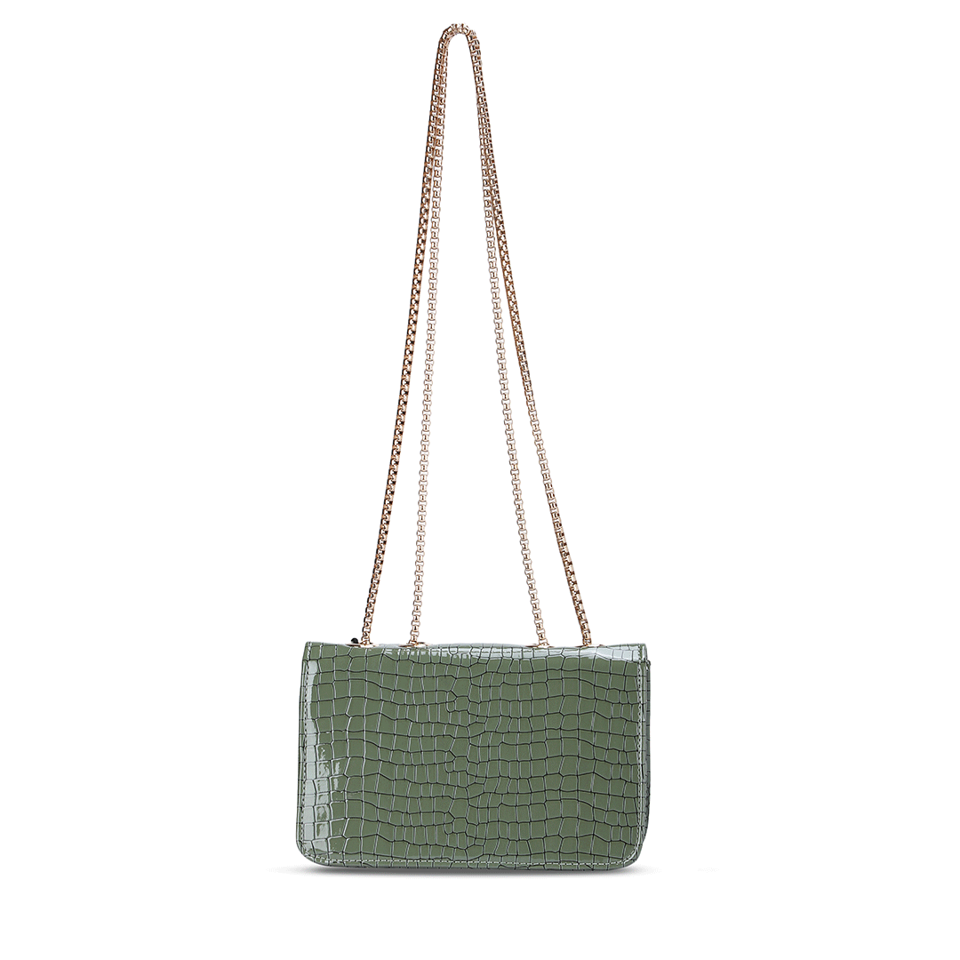 Compact Croco Sling Bag Favo Italia
