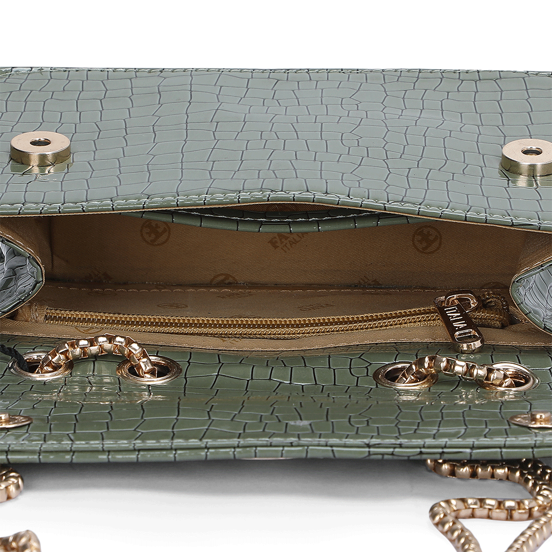 Compact Croco Sling Bag Favo Italia